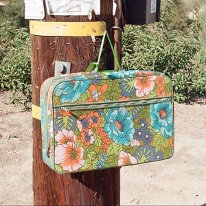 Vintage floral suitcase
